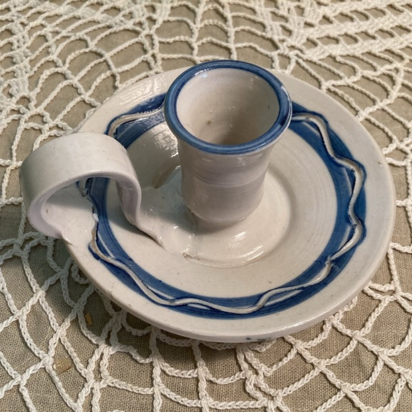 Vintage Handmade Pottery Candlestick Holder - Picture 4 of 14